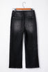 Mineral Wash Raw Hem High Waist Flared Jeans